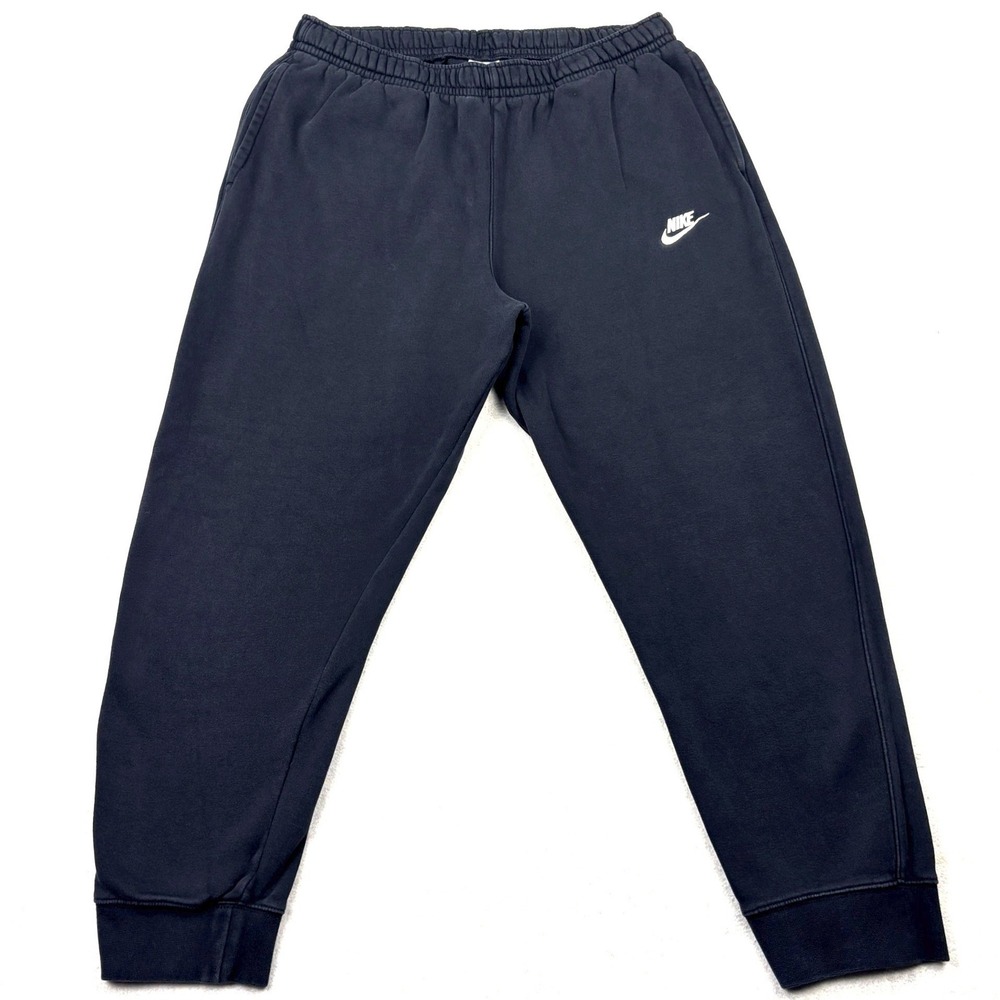 Nike Mens XL Black Club Fleece Tapered Cuffed Jogger Sweatpants BV2671-010 Pants